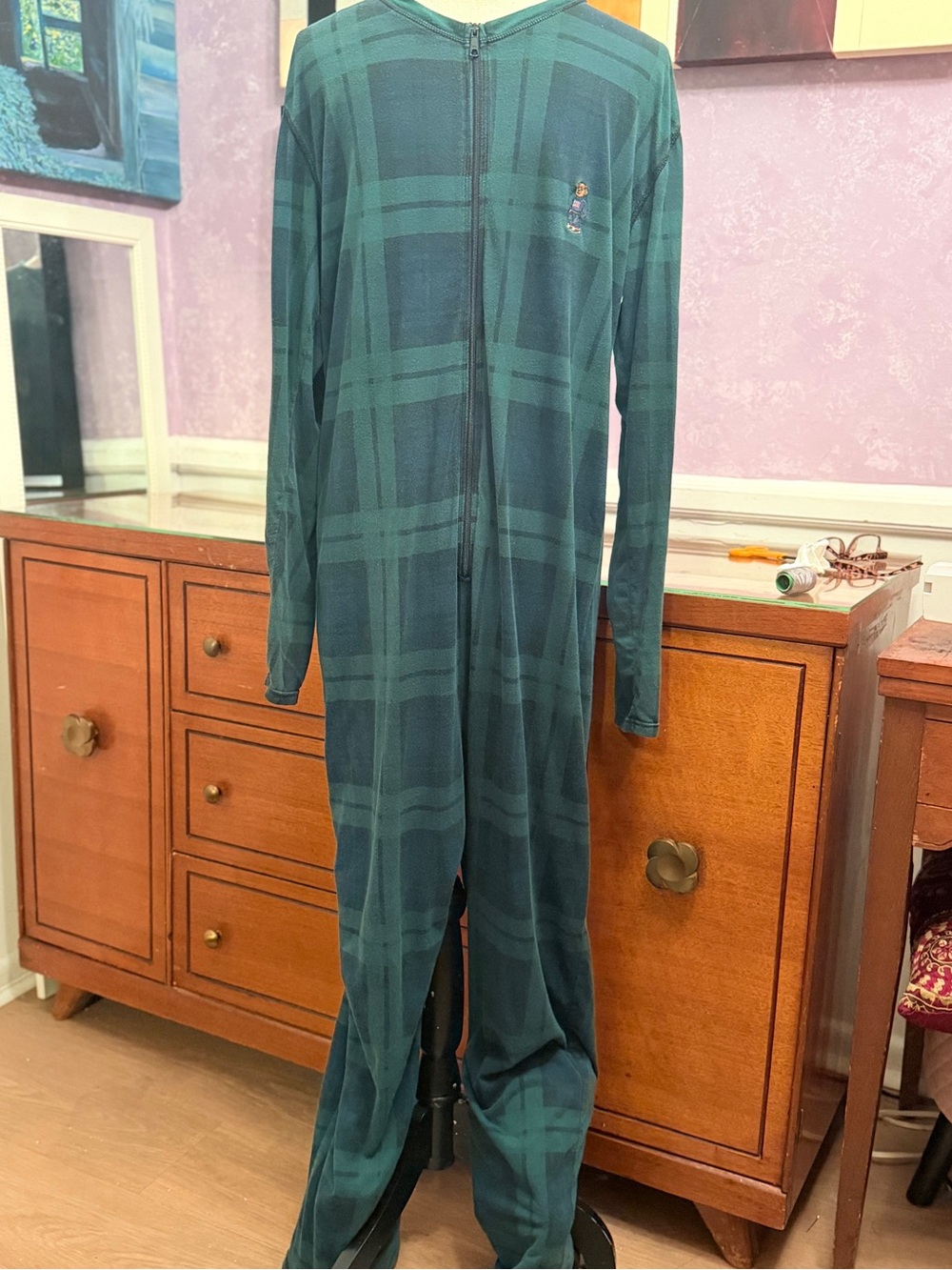 Ralph Lauren Men's Blackwatch Plaid Polo Bear Onesie.